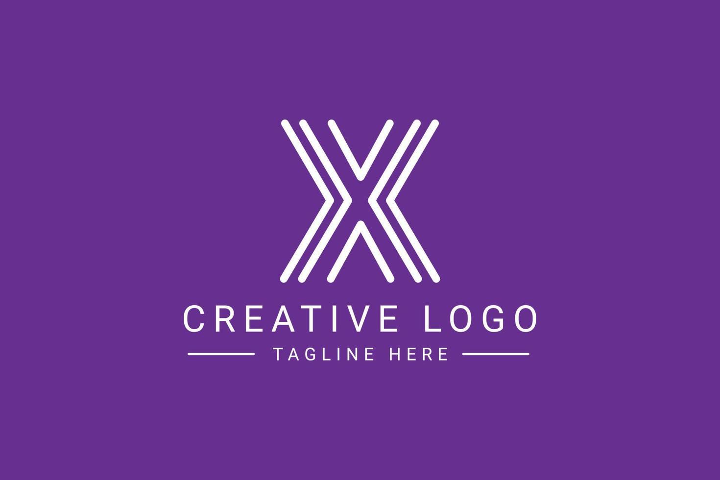 Modern creative letter X vector logo design. Minimalist  flat line logo design template. Monogram logo design.