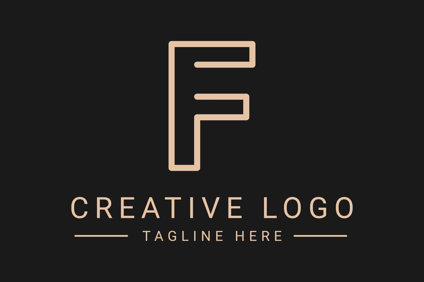 Modern creative letter F vector logo design. Minimalist  flat line logo design template. Monogram logo design.
