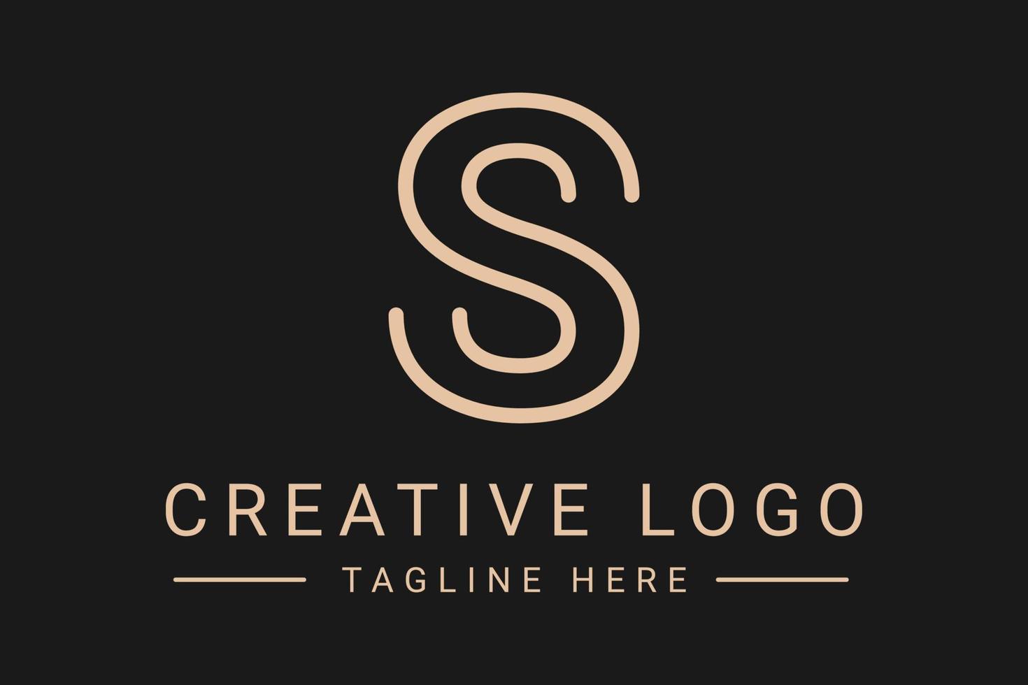 Modern creative letter S vector logo design. Minimalist  flat line logo design template. Monogram logo design.