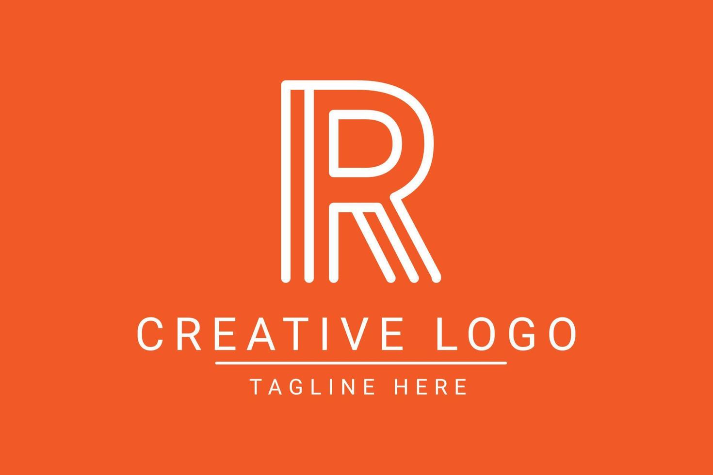 Modern creative letter R vector logo design. Minimalist  flat line logo design template. Monogram logo design.