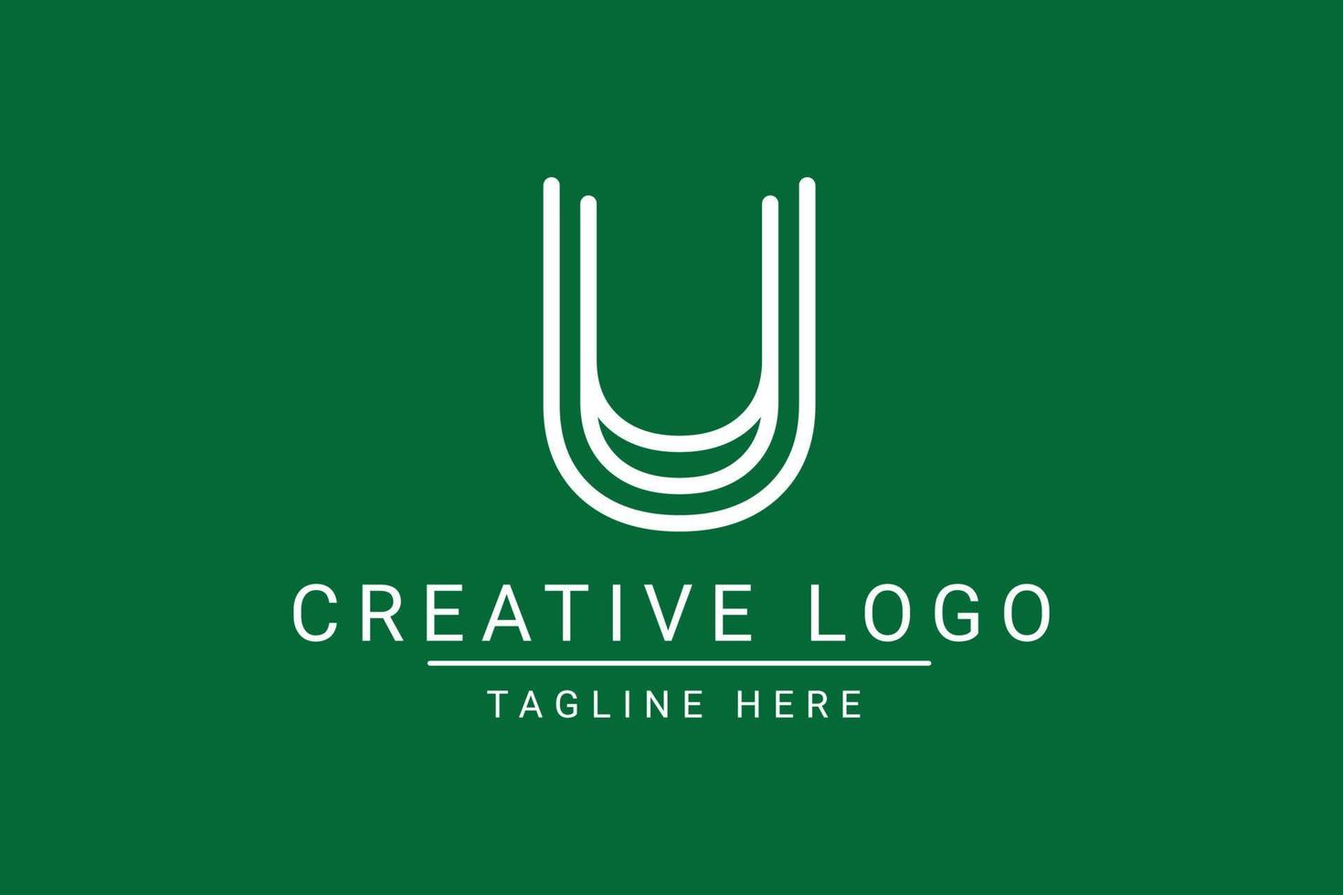 Modern creative letter U vector logo design. Minimalist  flat line logo design template. Monogram logo design.