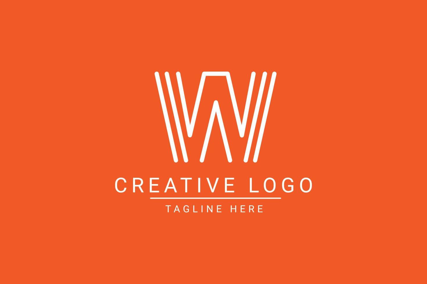 Modern creative letter W vector logo design. Minimalist  flat line logo design template. Monogram logo design.