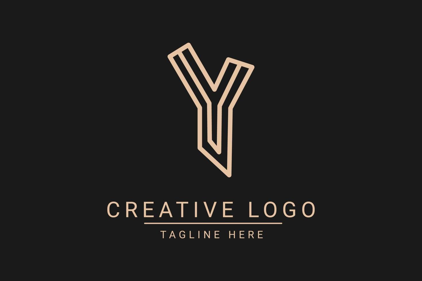Modern creative letter Y vector logo design. Minimalist  flat line logo design template. Monogram logo design.