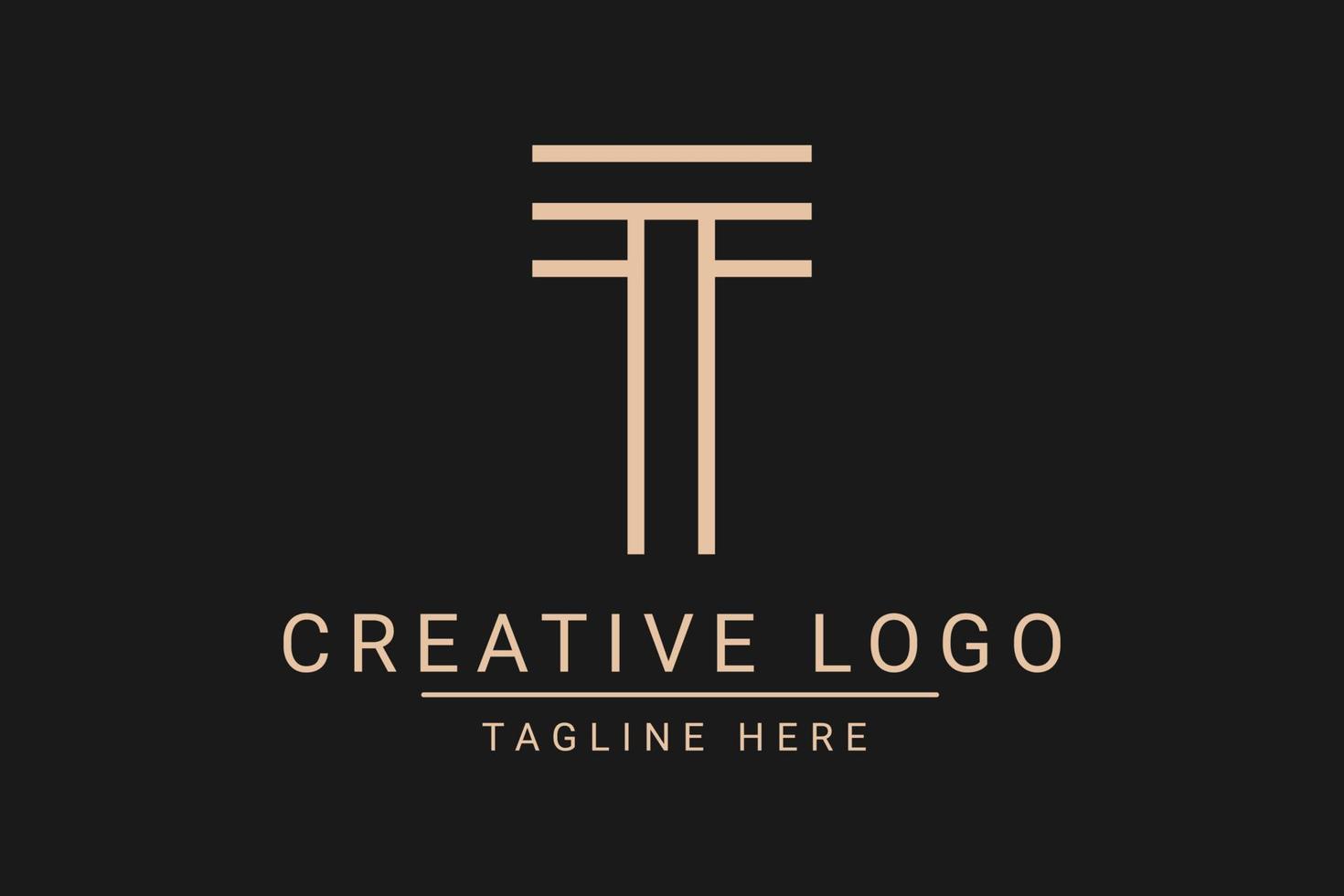 Modern creative letter T vector logo design. Minimalist  flat line logo design template. Monogram logo design.