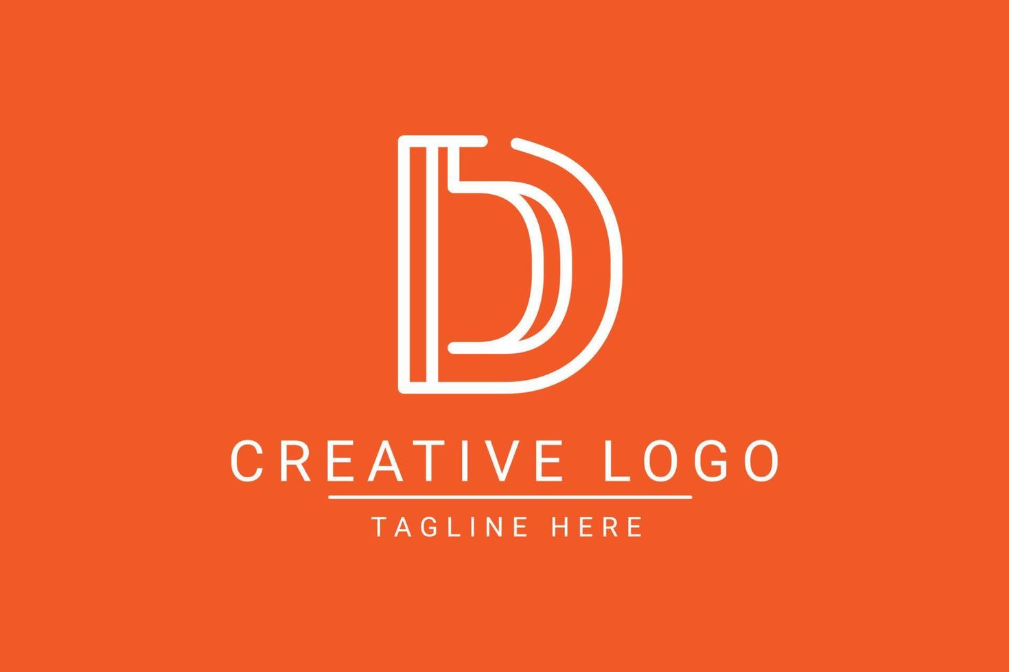 Modern creative letter D vector logo design. Minimalist  flat line logo design template. Monogram logo design.