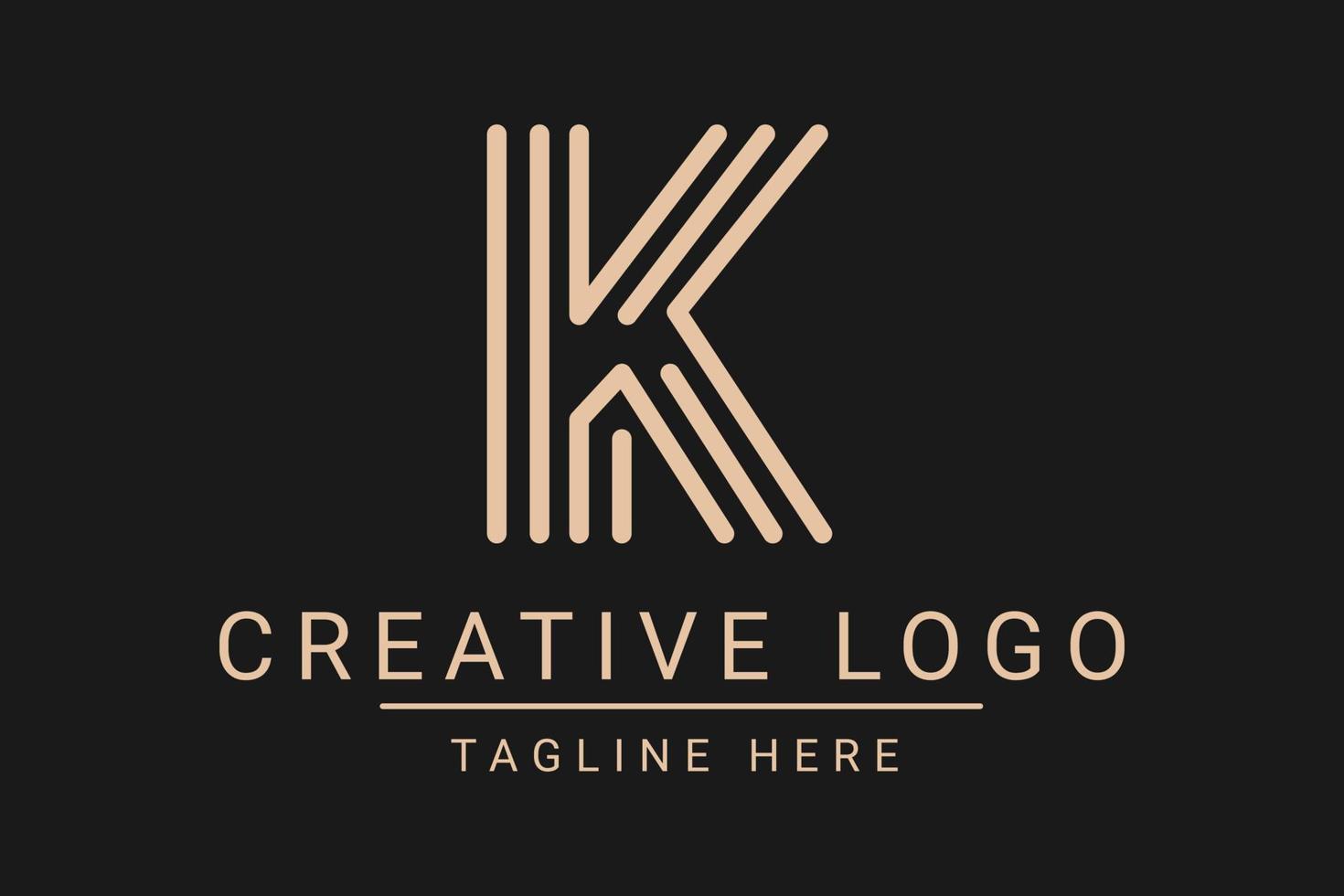 Modern creative letter K vector logo design. Minimalist  flat line logo design template. Monogram logo design.