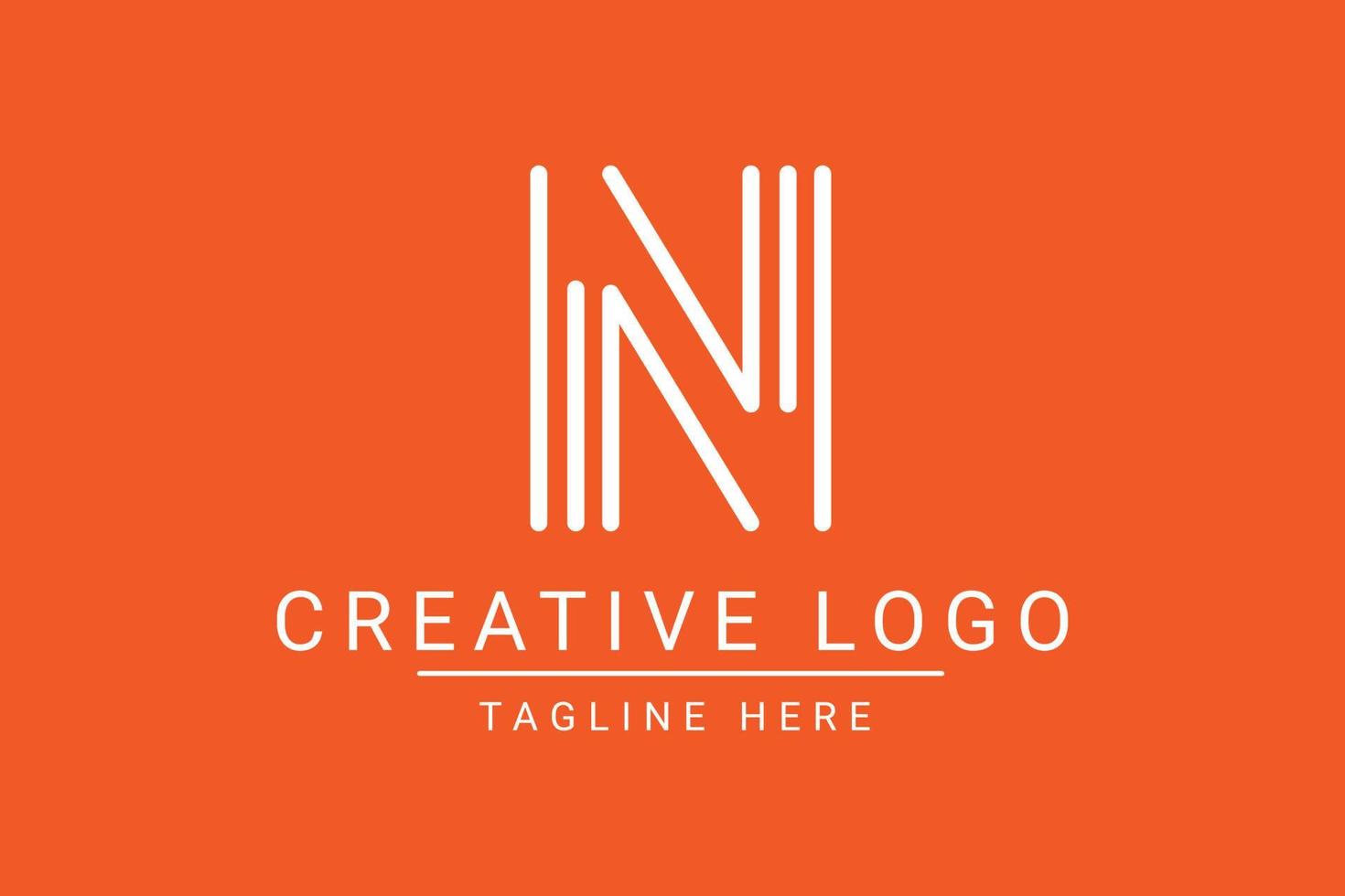 Modern creative letter N vector logo design. Minimalist  flat line logo design template. Monogram logo design.