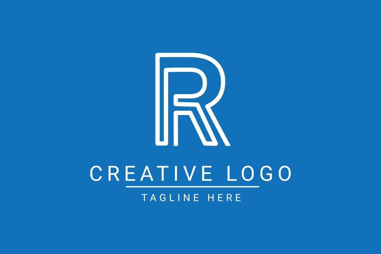 Modern creative letter R vector logo design. Minimalist  flat line logo design template. Monogram logo design.