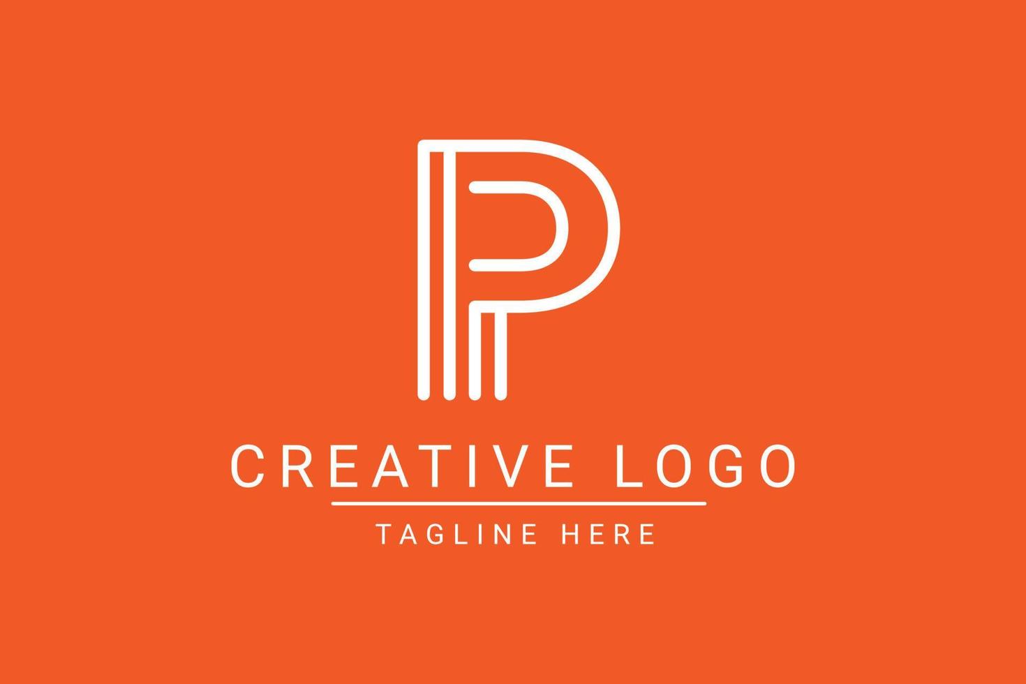 Modern creative letter P vector logo design. Minimalist  flat line logo design template. Monogram logo design.