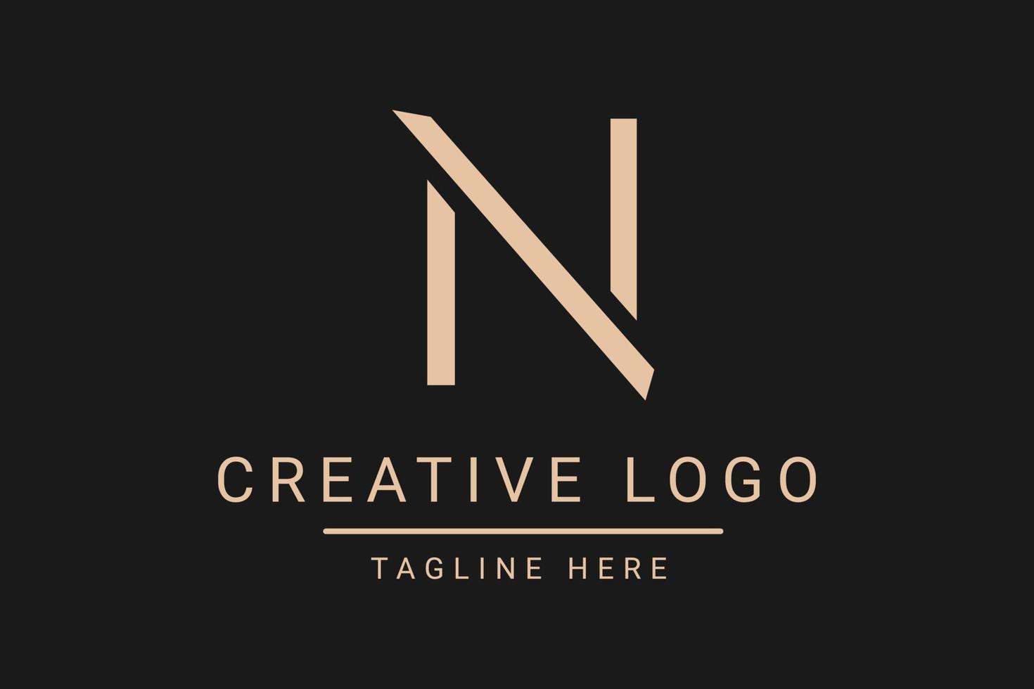 Modern creative letter N vector logo design. Minimalist  flat line logo design template. Monogram logo design.