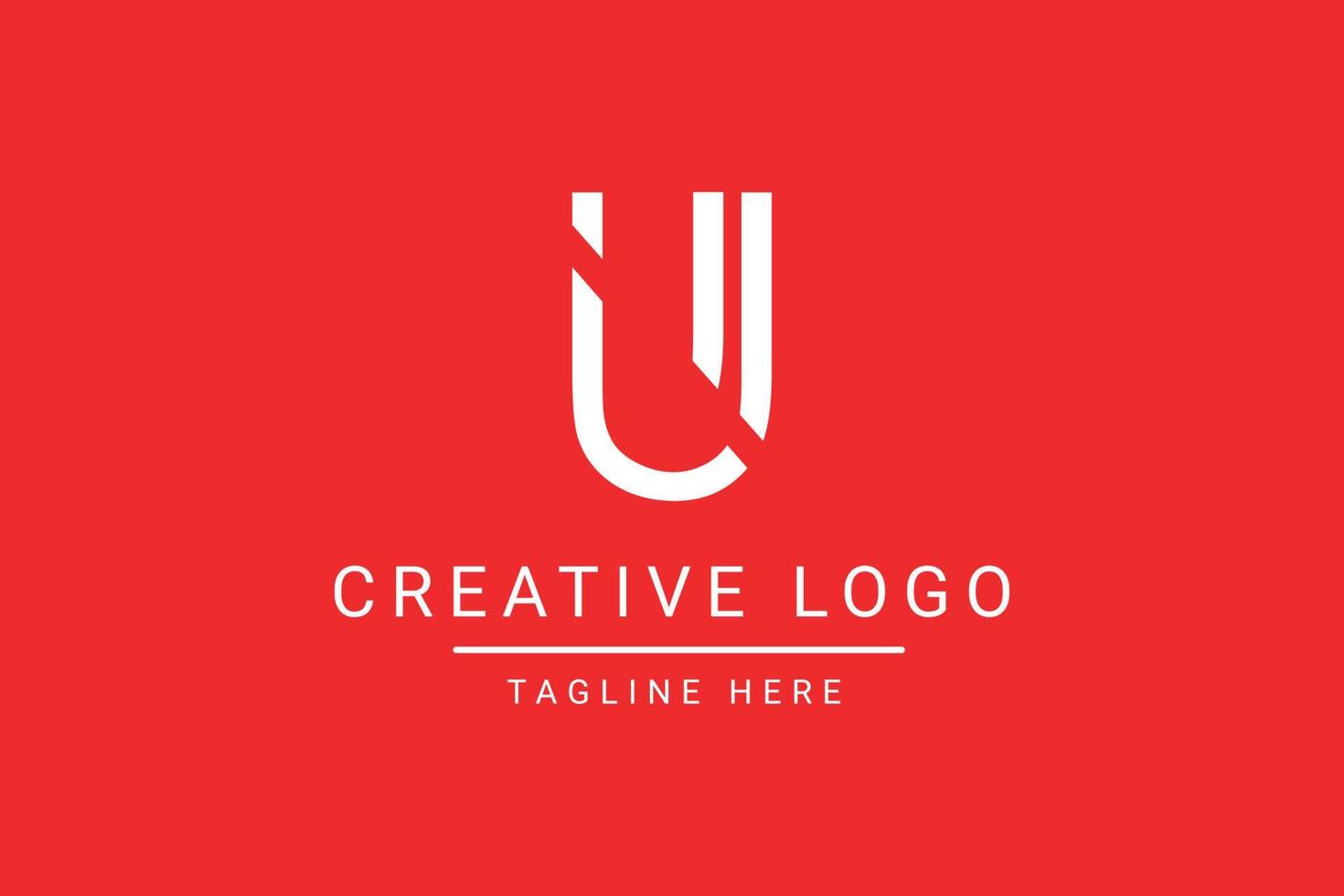 Modern creative letter U vector logo design. Minimalist  flat line logo design template. Monogram logo design.