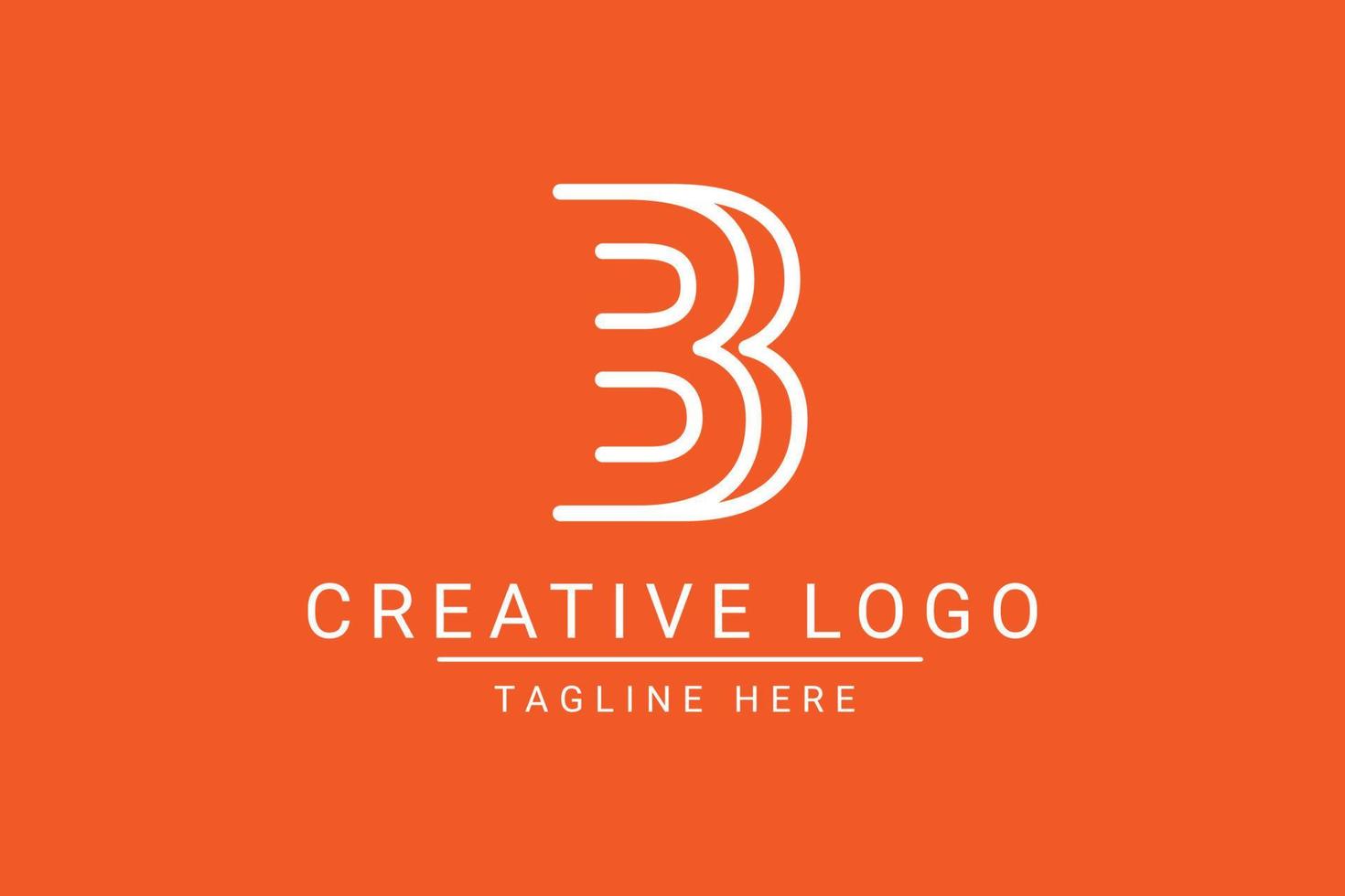 Modern creative letter B vector logo design. Minimalist  flat line logo design template. Monogram logo design.