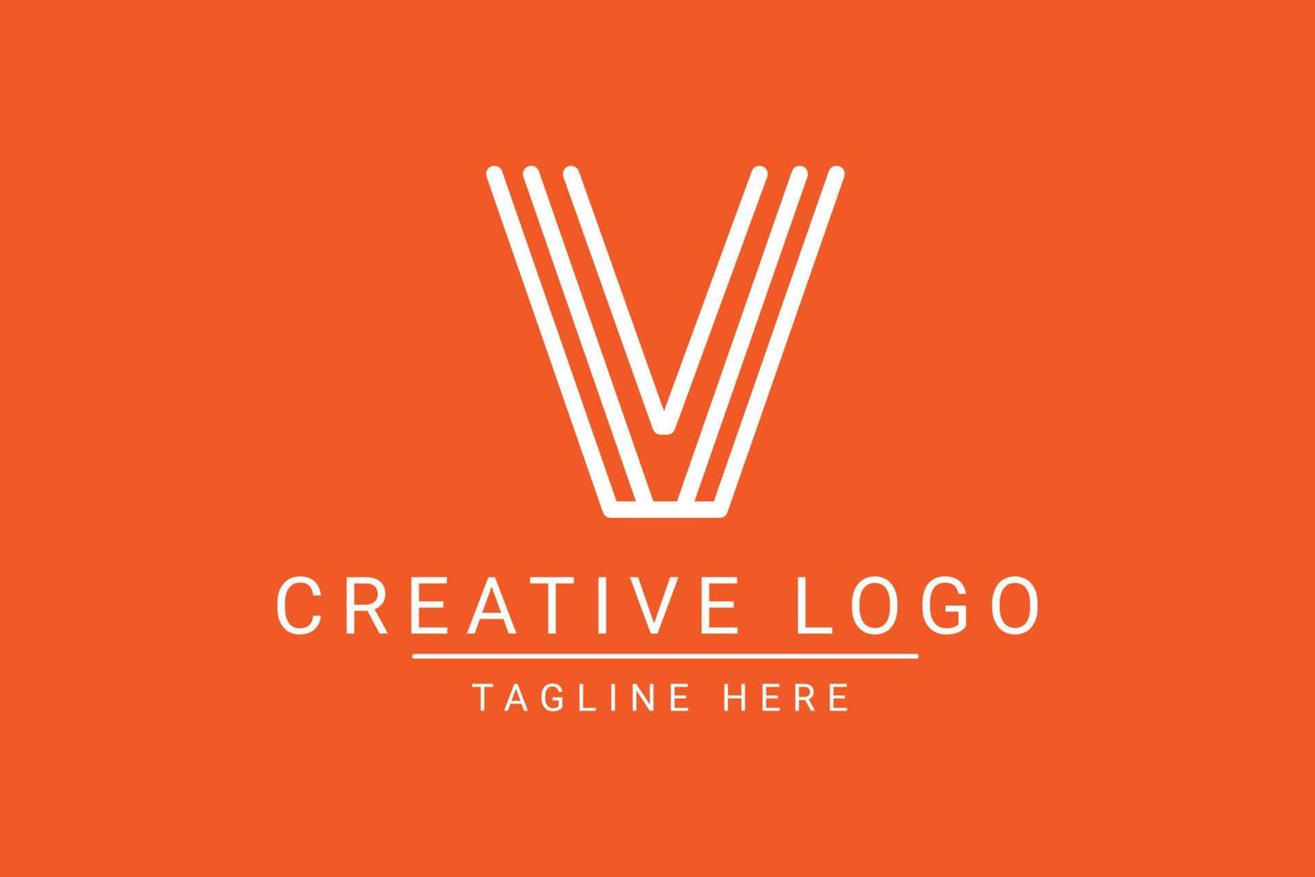 Modern creative letter V vector logo design. Minimalist  flat line logo design template. Monogram logo design.