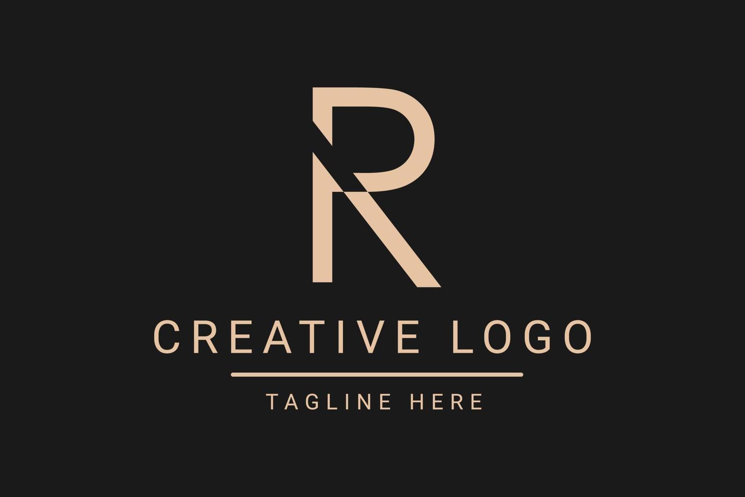 Modern creative letter R vector logo design. Minimalist  flat line logo design template. Monogram logo design.