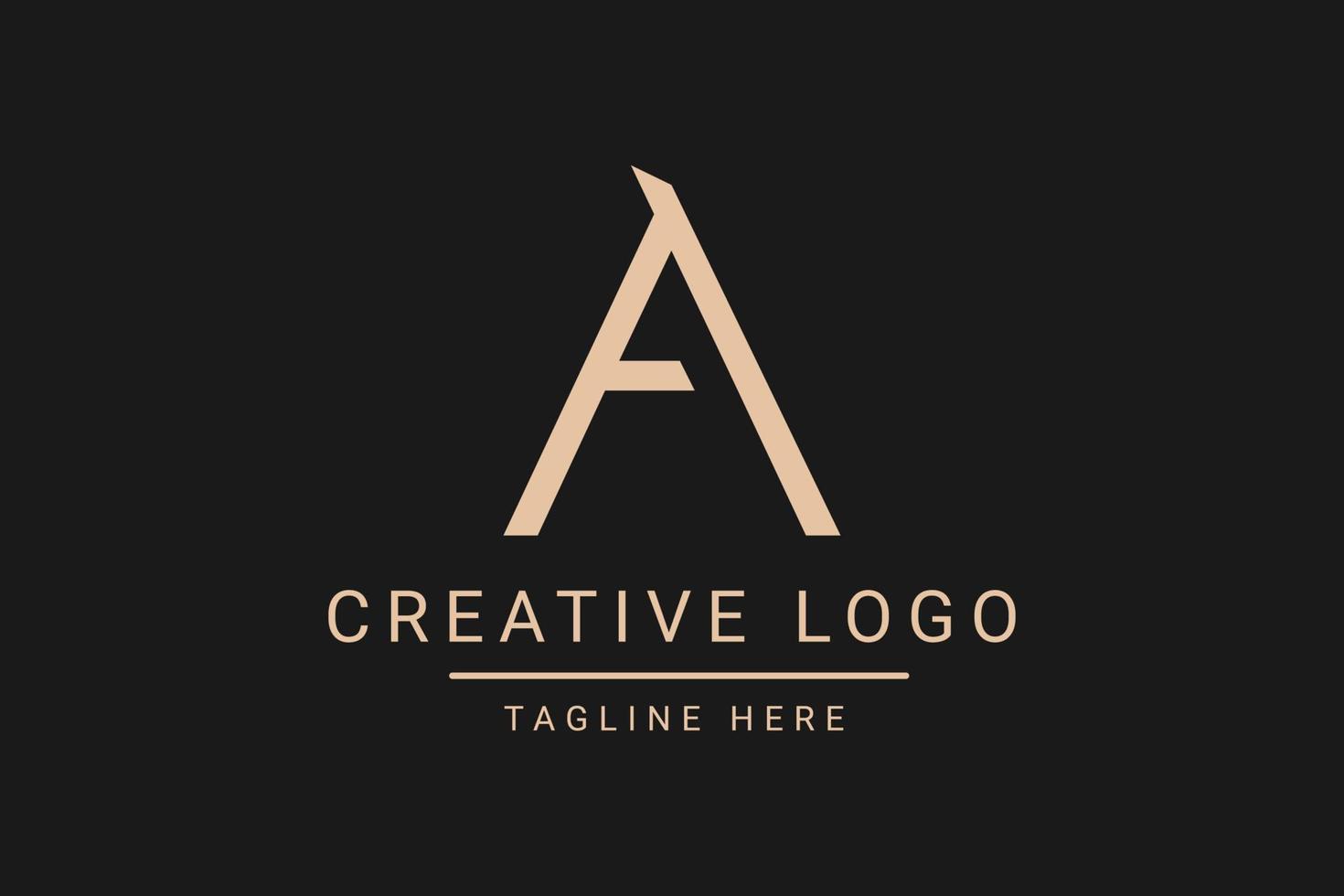 Modern creative letter A vector logo design. Minimalist  flat line logo design template. Monogram logo design.
