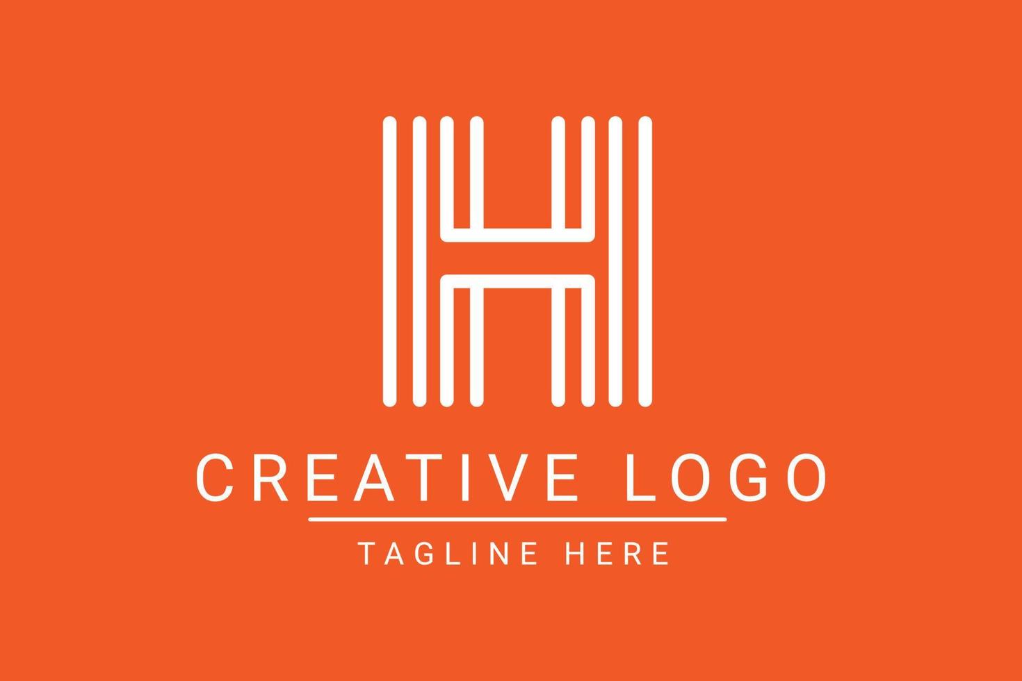 Modern creative letter H vector logo design. Minimalist  flat line logo design template. Monogram logo design.