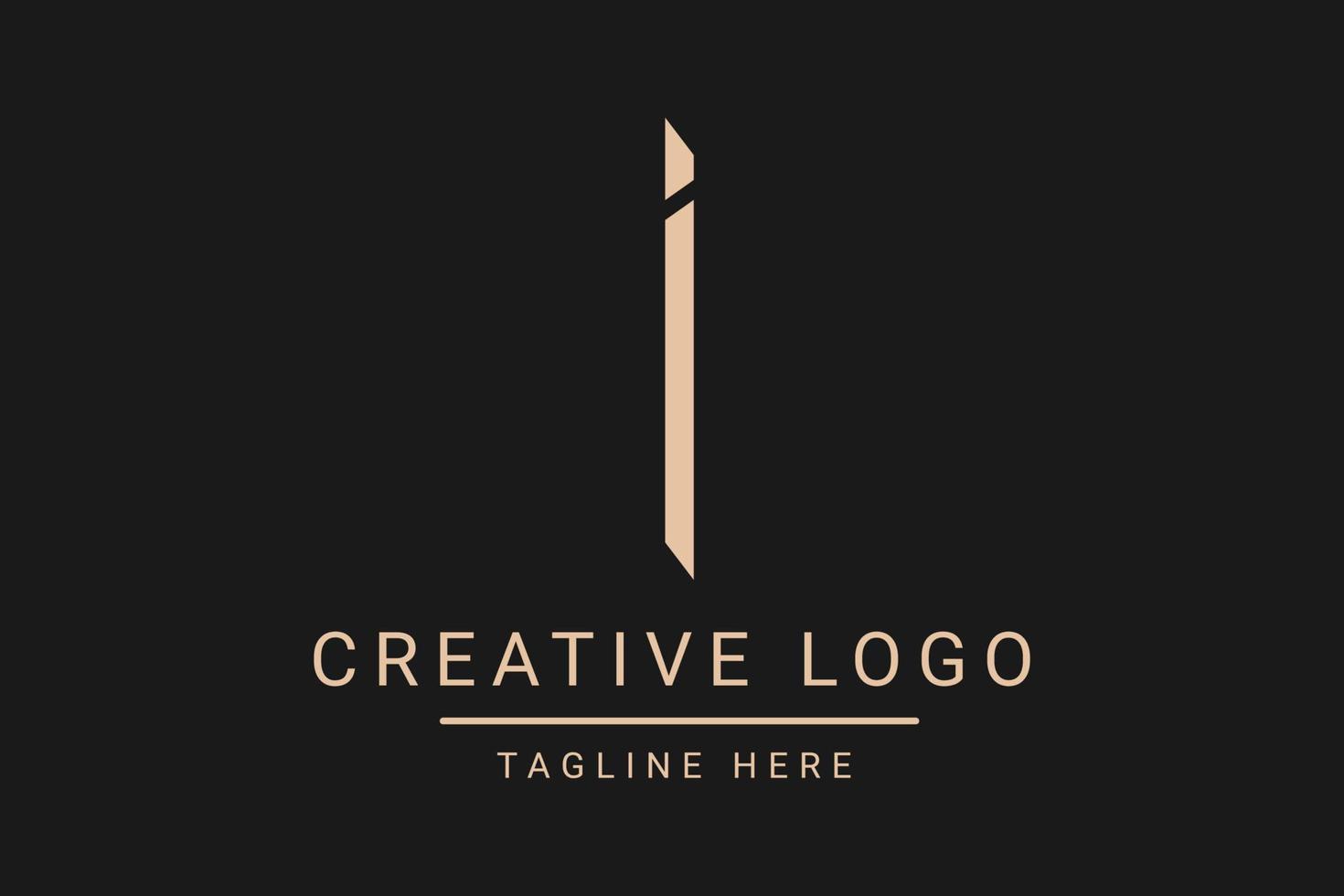 Modern creative letter I vector logo design. Minimalist  flat line logo design template. Monogram logo design.