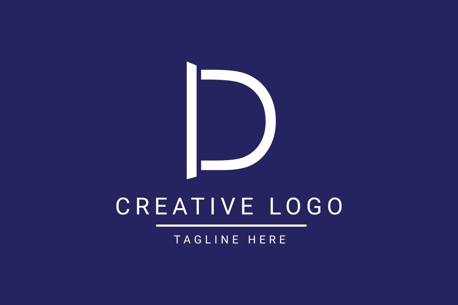 Modern creative letter D vector logo design. Minimalist  flat line logo design template. Monogram logo design.