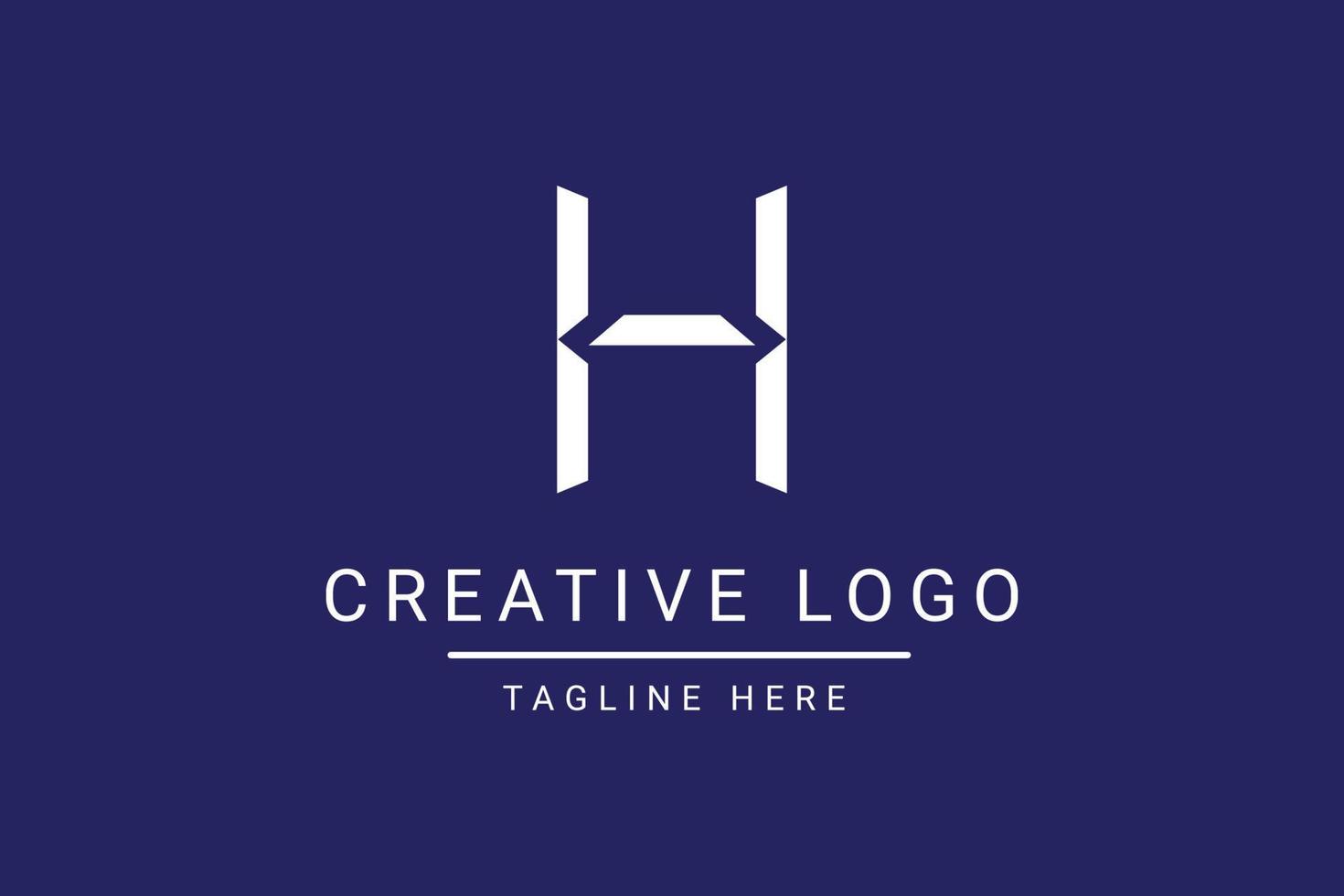 Modern creative letter H vector logo design. Minimalist  flat line logo design template. Monogram logo design.