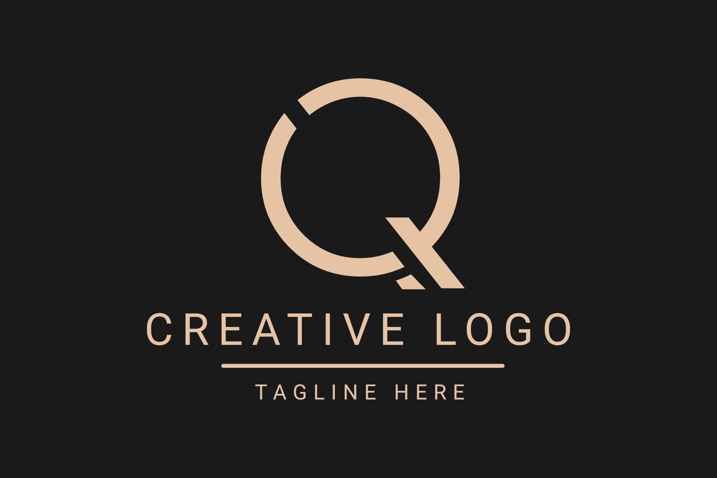 Modern creative letter Q vector logo design. Minimalist  flat line logo design template. Monogram logo design.