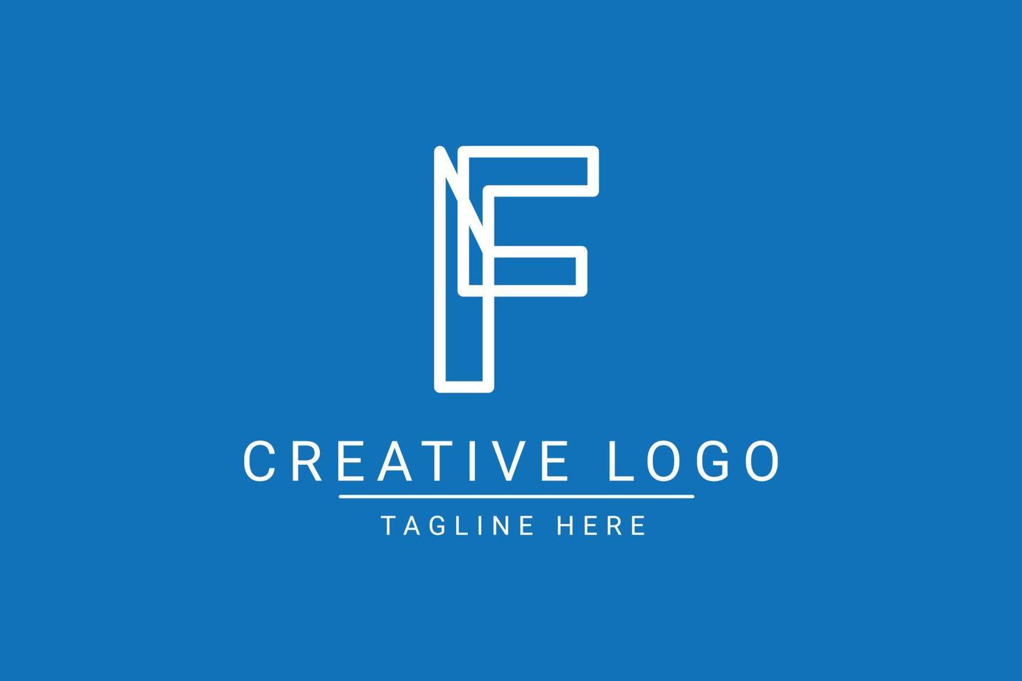Modern creative letter F vector logo design. Minimalist  flat line logo design template. Monogram logo design.