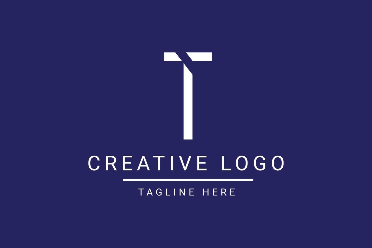 Modern creative letter T vector logo design. Minimalist  flat line logo design template. Monogram logo design.