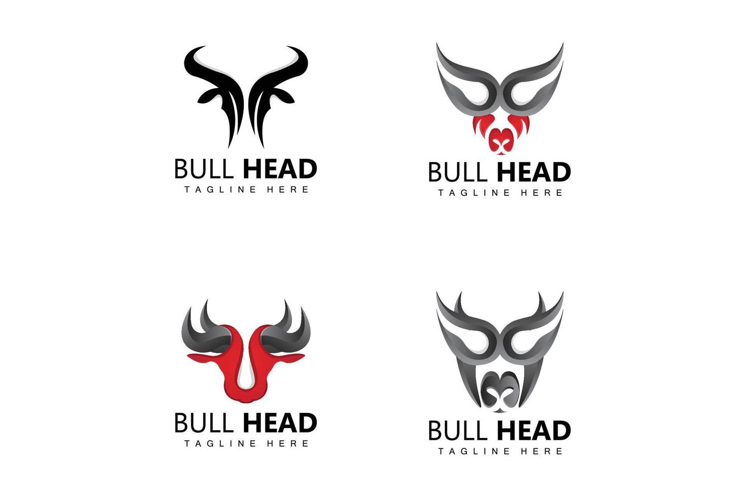 Bull Head Logo, Farm Animal Vector, Livestock Illustration, Company Brand Icon vector