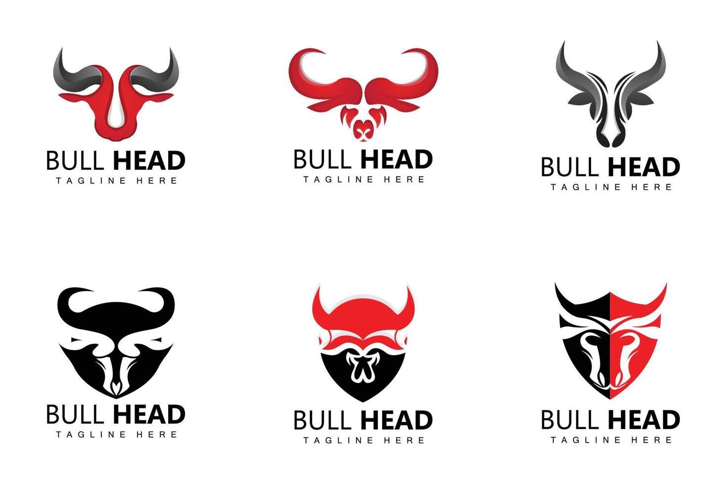 Bull Head Logo, Farm Animal Vector, Livestock Illustration, Company Brand Icon vector