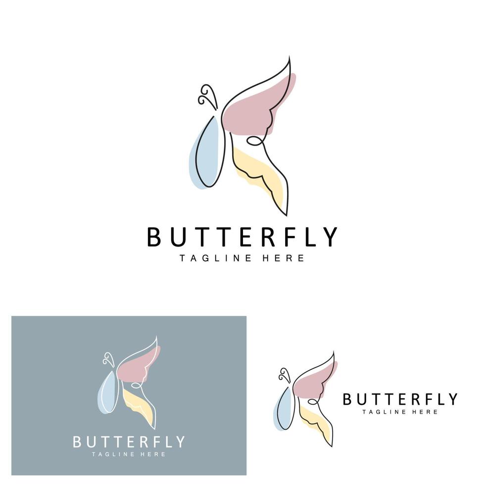 Butterfly Logo, Animal Design With Beautiful Wings, Decorative Animals, Product Brands vector