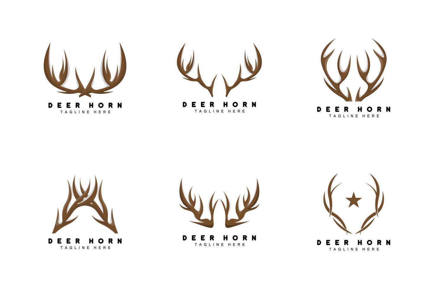 Deer Antler Logo, Antler Icon Illustration, Christmas Santa Animal Vector, Brand Design vector