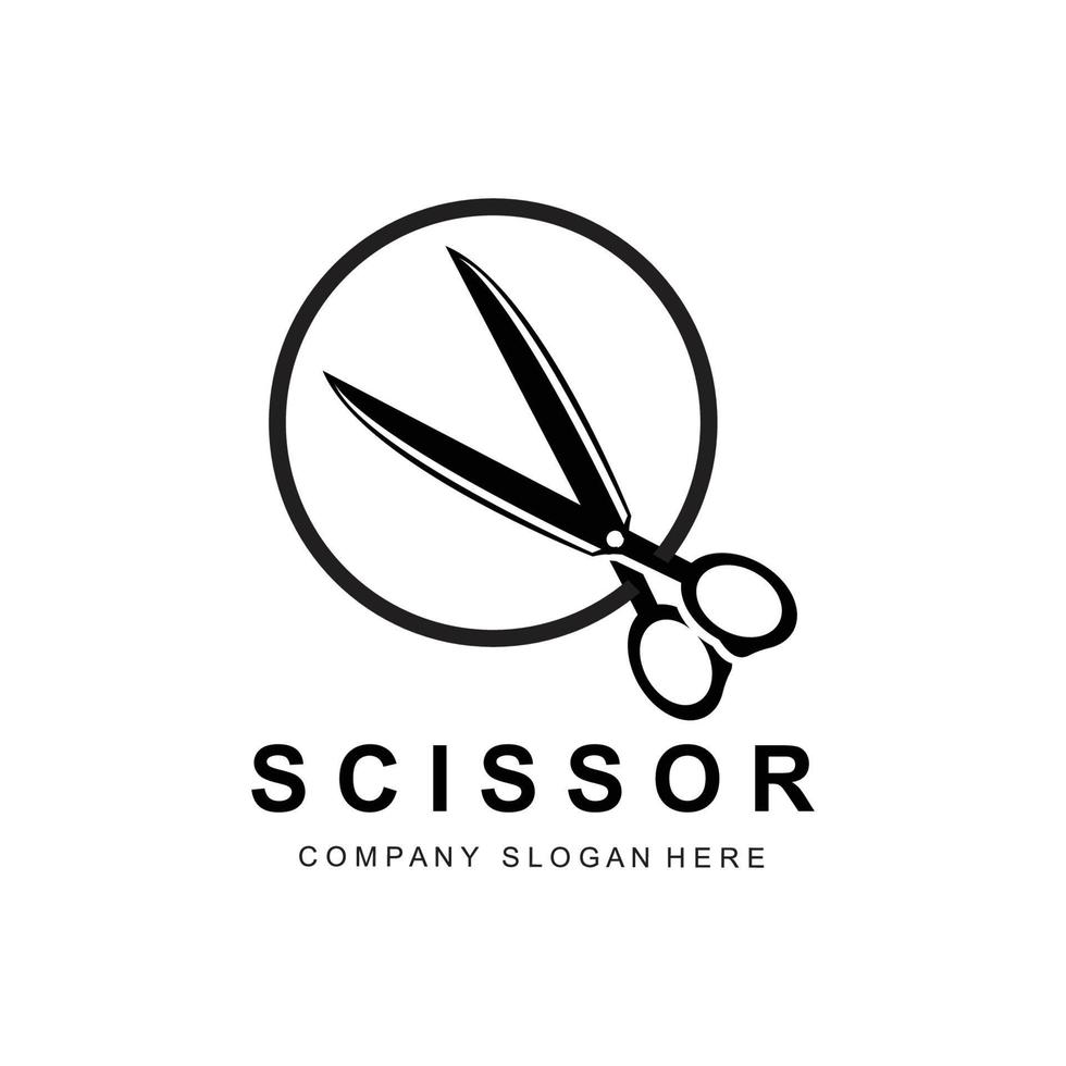 Barber tool scissors logo icon background symbol vector