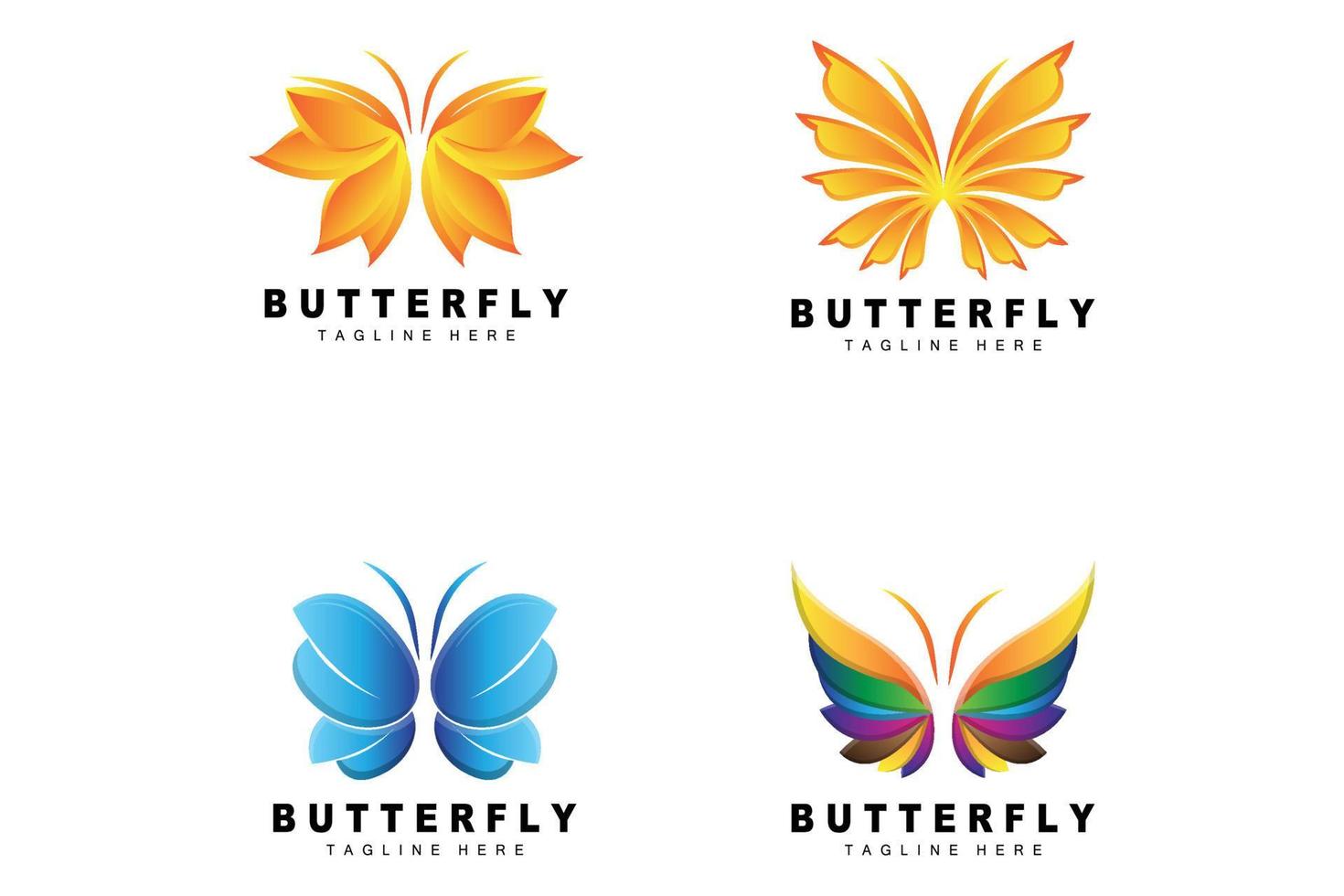 Butterfly Logo, Animal Design With Beautiful Wings, Decorative Animals, Product Brands vector