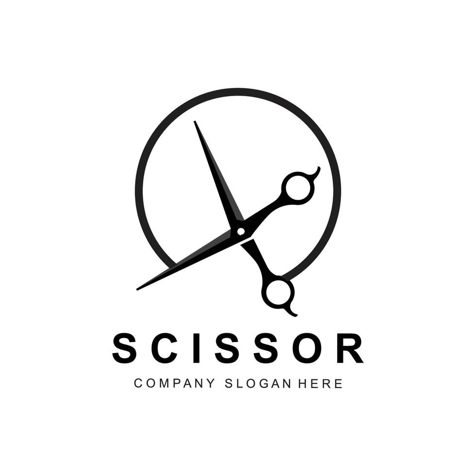 Barber tool scissors logo icon background symbol vector