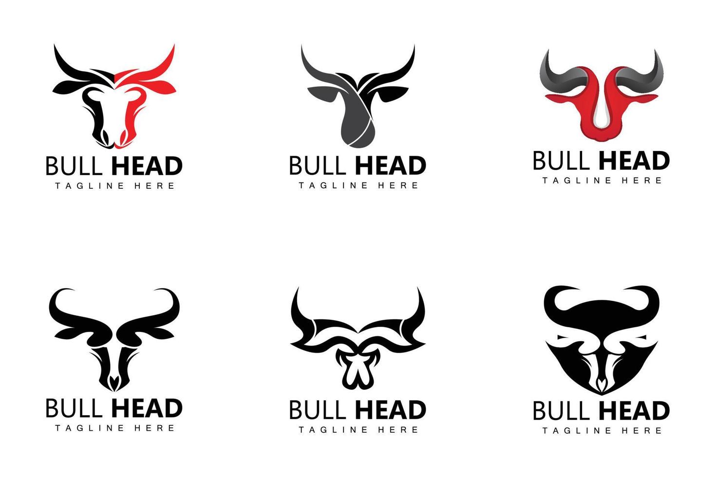 Bull Head Logo, Farm Animal Vector, Livestock Illustration, Company Brand Icon vector