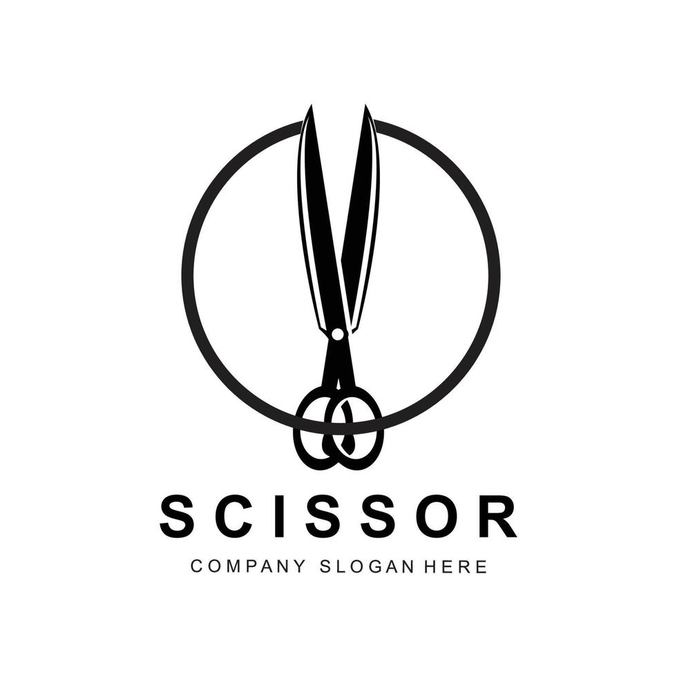 Barber tool scissors logo icon background symbol vector