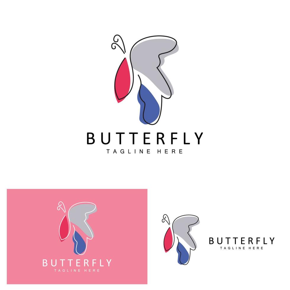 Butterfly Logo, Animal Design With Beautiful Wings, Decorative Animals, Product Brands vector