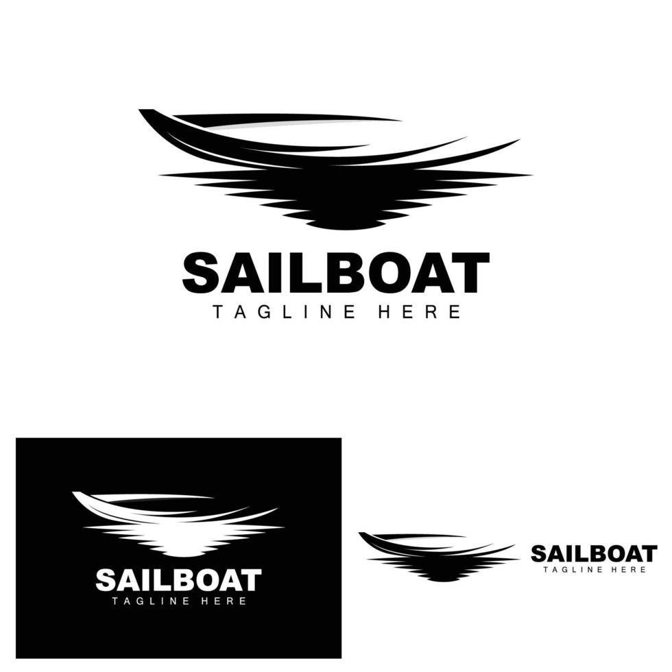 Sailboat Logo,Traditional Asian Boat Vector, Lake Ocean Icon Design, Fishing Boat vector