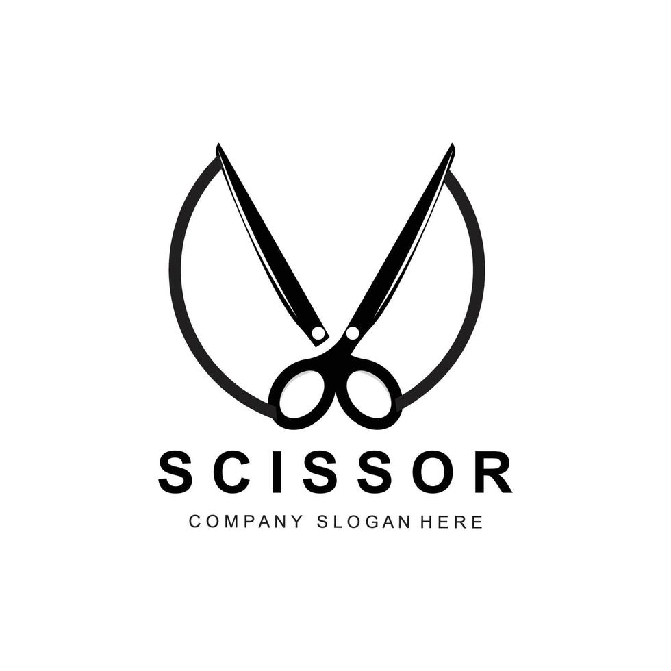 Barber tool scissors logo icon background symbol vector