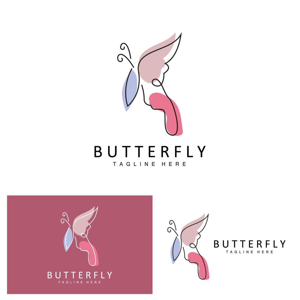 Butterfly Logo, Animal Design With Beautiful Wings, Decorative Animals, Product Brands vector