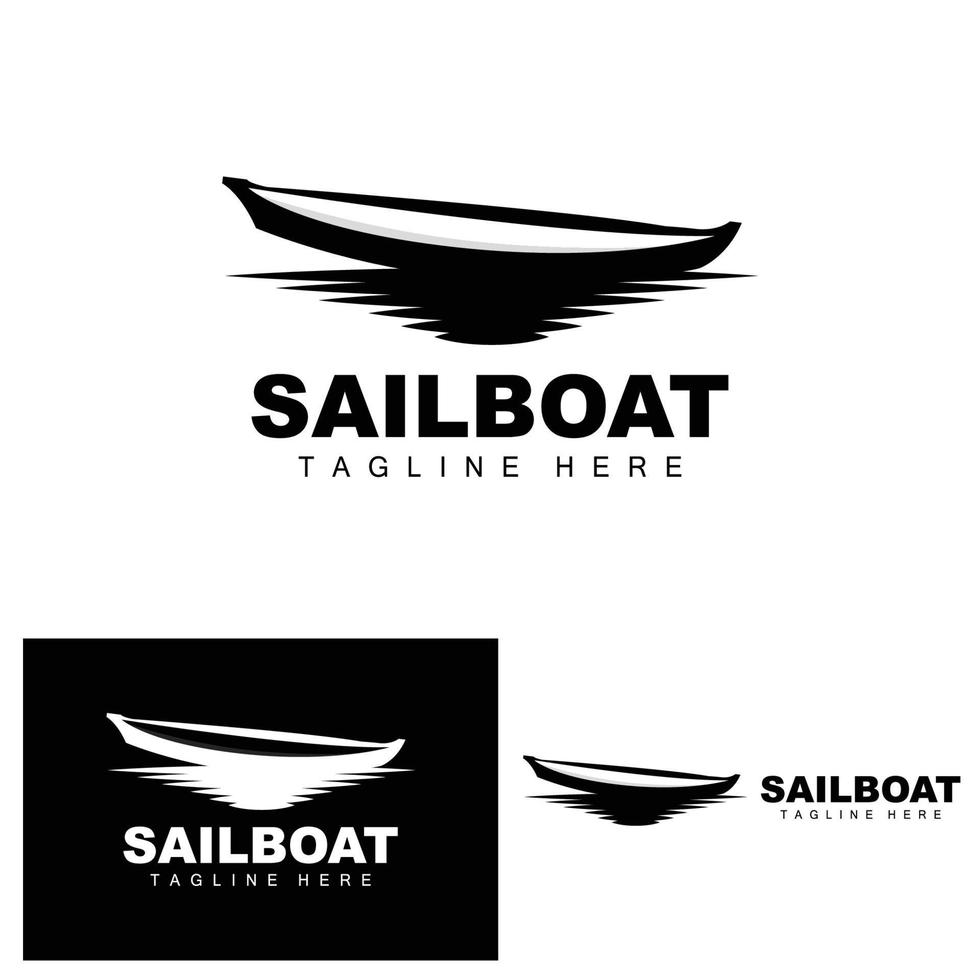 Sailboat Logo,Traditional Asian Boat Vector, Lake Ocean Icon Design, Fishing Boat vector
