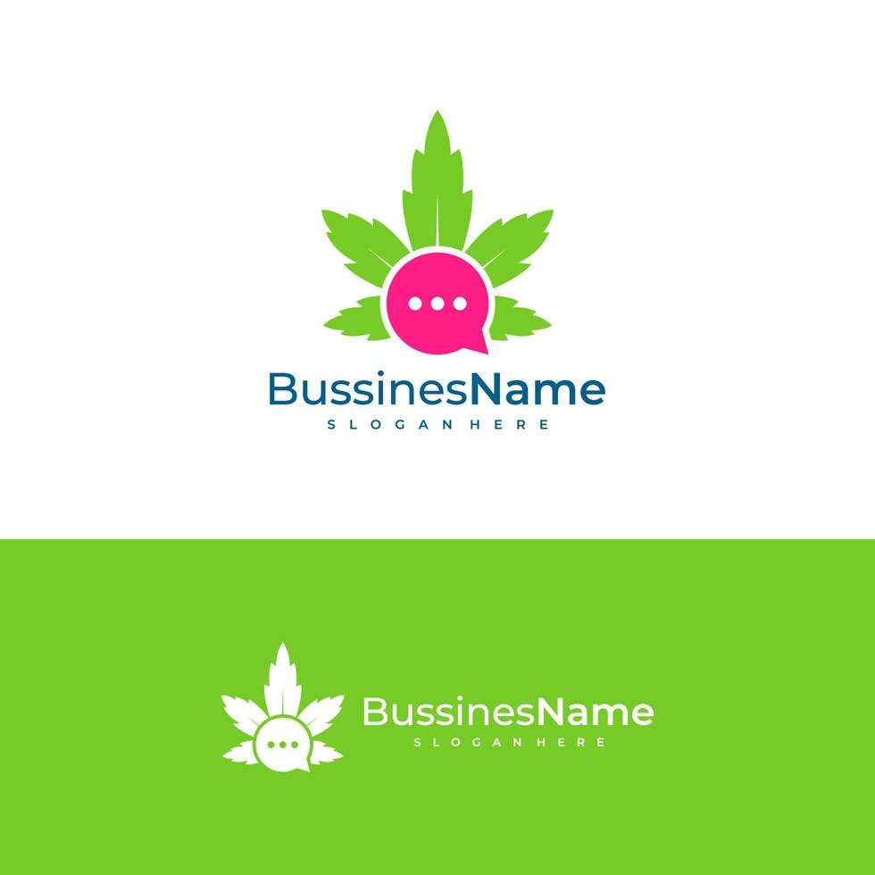 Chat Cannabis logo vector template. Creative Cannabis logo design concepts