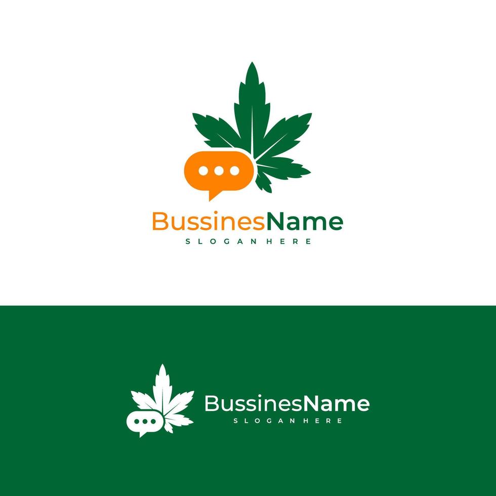 Chat Cannabis logo vector template. Creative Cannabis logo design concepts