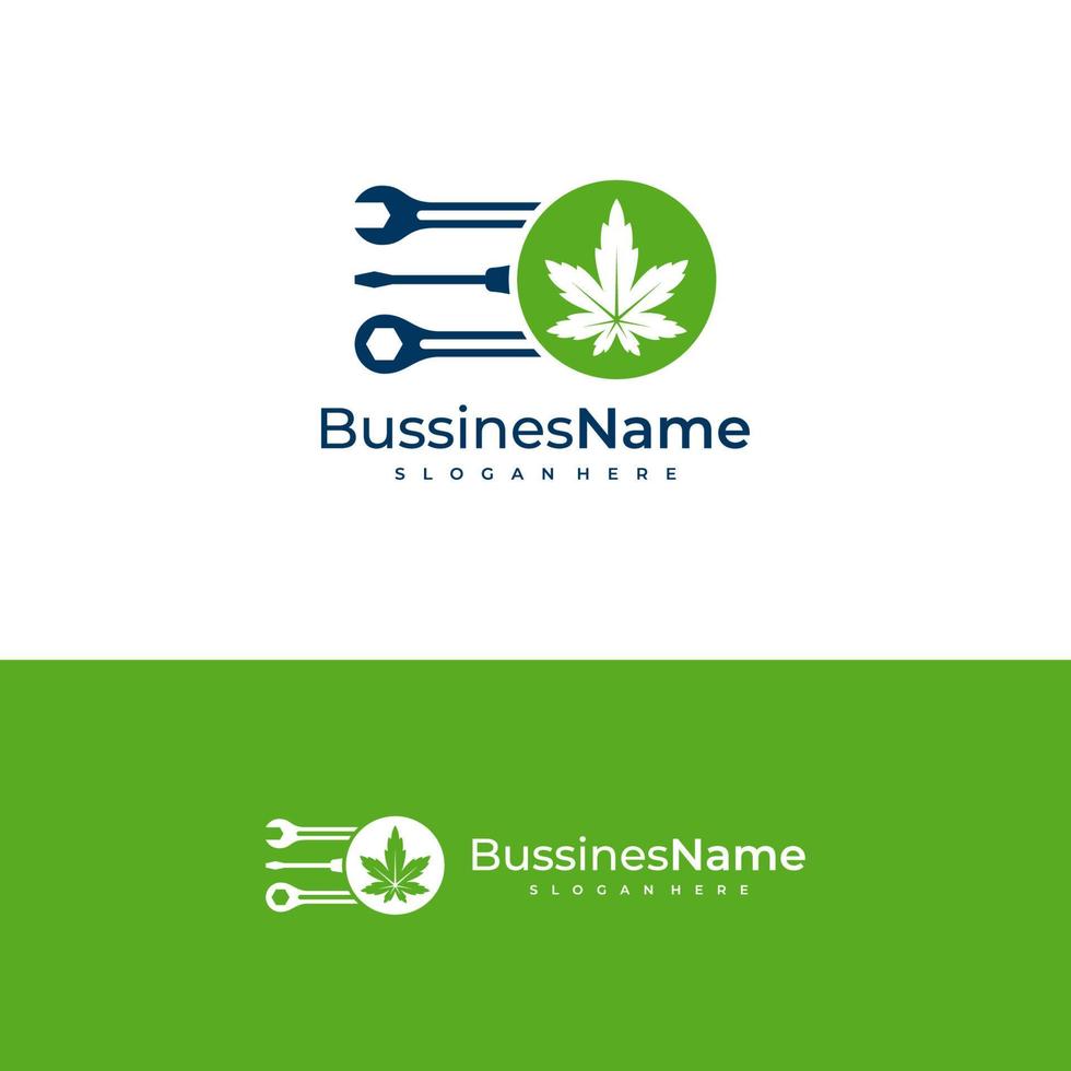 Mechanic Cannabis logo vector template. Creative Cannabis logo design concepts