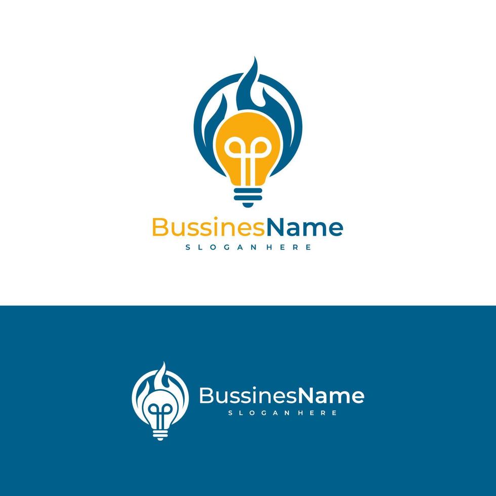 Fire Bulb logo vector template. Creative Bulb logo design concepts