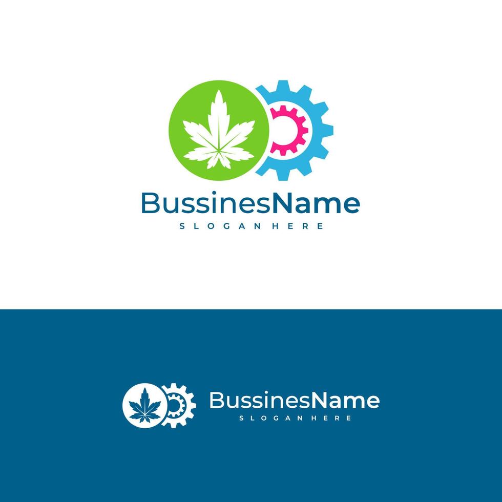 Gear Cannabis logo vector template. Creative Cannabis logo design concepts