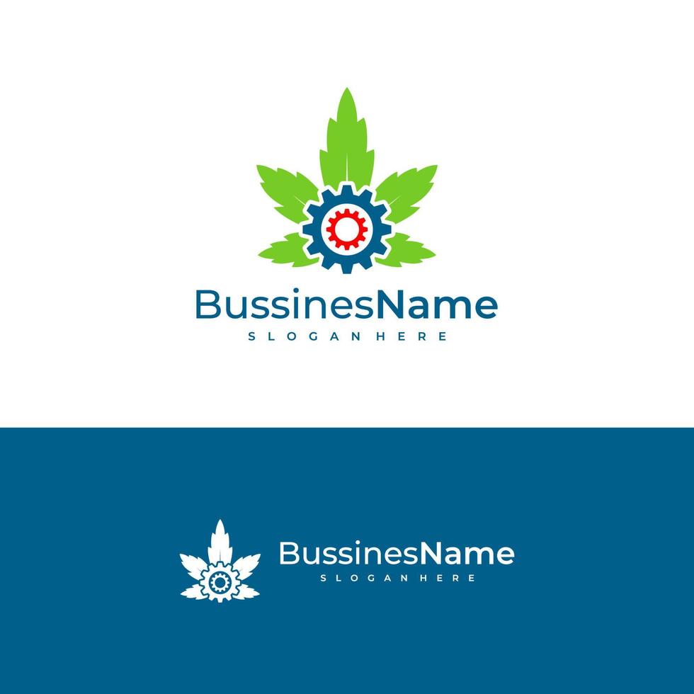 Gear Cannabis logo vector template. Creative Cannabis logo design concepts