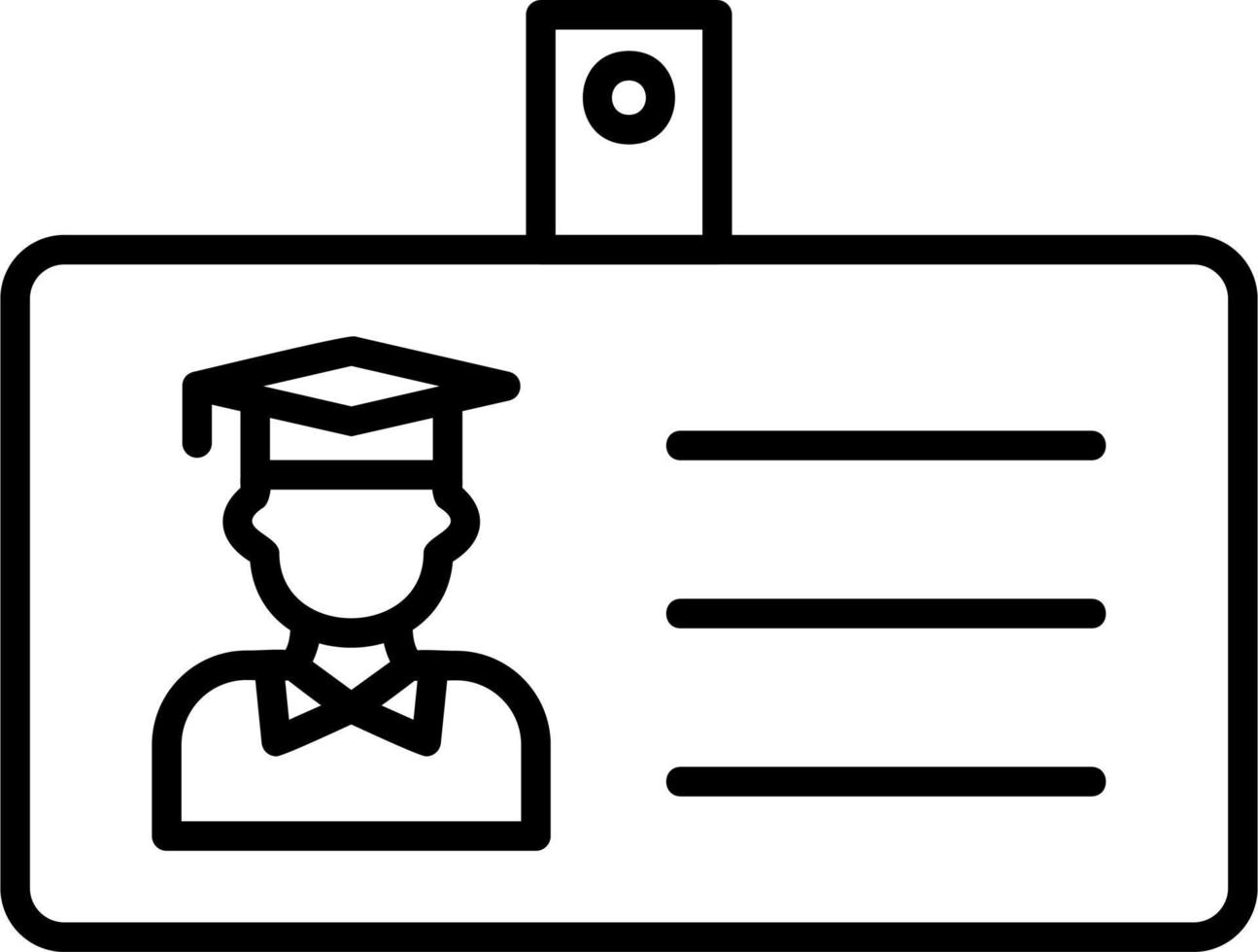 icono de vector de tarjeta de identificación de estudiante