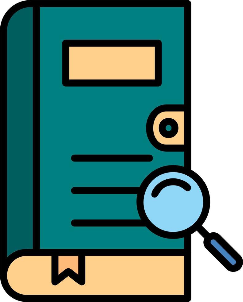 icono de vector de libro de búsqueda