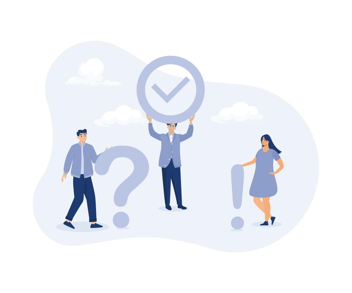 FAQ, question and answer, communication or team brainstorm concept,modern flat vector illustration