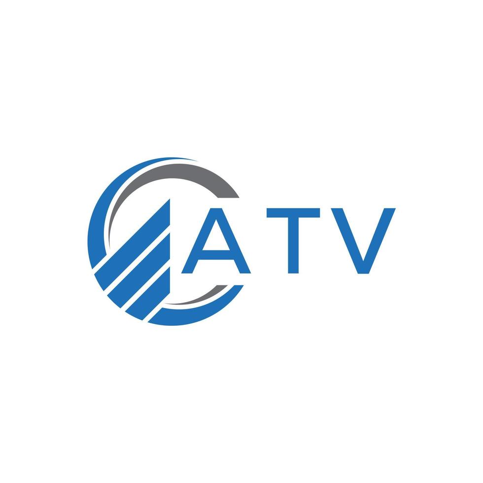 ATV Flat accounting logo design on white background. ATV creative initials Growth graph letter logo concept. ATV business finance logo design. vector